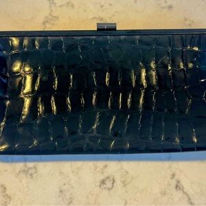 Rock Candy Black Croc-Embossed Clutch